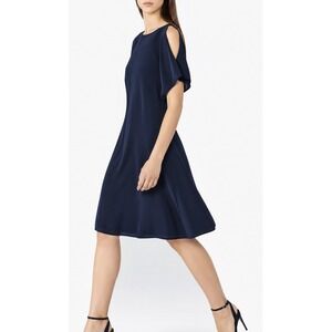 Reiss | Navy Blue Hermione Fit and Flare Cocktail Dress | Size 4